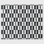 Black Checkerboard Mini Cooper Cadeaupapier (Vlak)