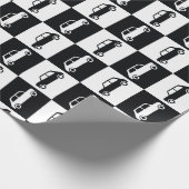 Black Checkerboard Mini Cooper Cadeaupapier (Hoek)