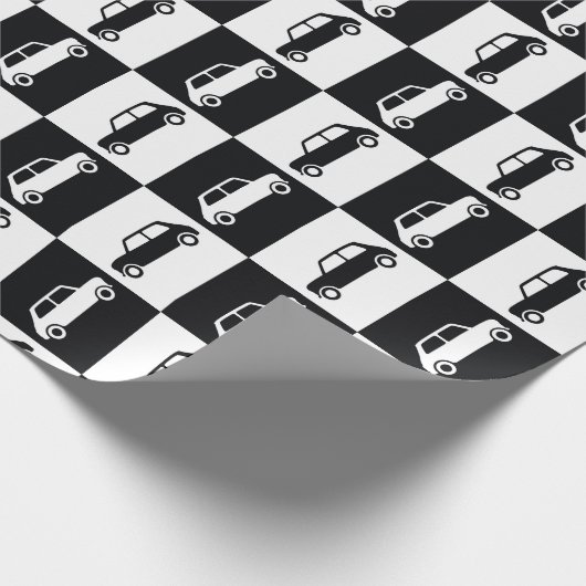 Black Checkerboard Mini Cooper Cadeaupapier (Hoek)