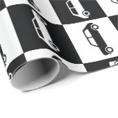 Black Checkerboard Mini Cooper Cadeaupapier (Rol Hoek)