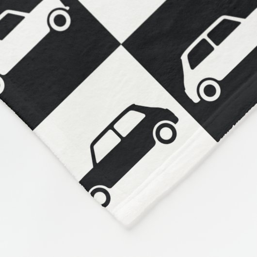 Black Checkerboard Mini Cooper Fleece Deken (Hoek)