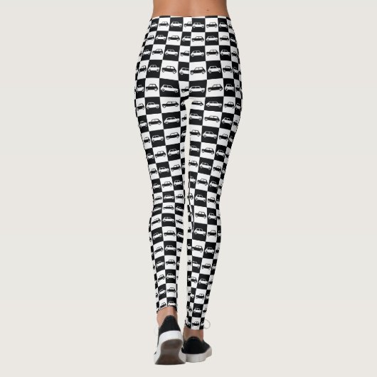 Black Checkerboard Mini Cooper Leggings (Achterkant)