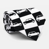 Black Checkerboard Mini Cooper Stropdas (Opgerold)