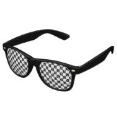 Black Checkerboard Patroon Retro Zonnebril (Gekanteld)