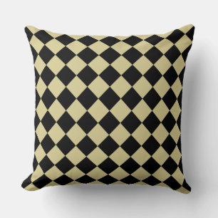 Black Checkered Diamond Pattern Kussen