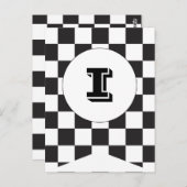 Black Checkered Flag Bunting Banner Post Card Briefkaart (Voorkant / Achterkant)