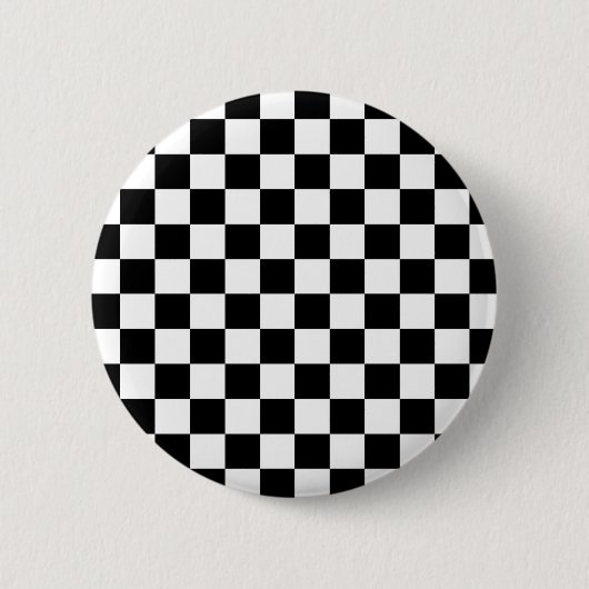 Black Checkered Mod Racing Pattern Ronde Button 5,7 Cm (Voorkant)