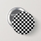 Black Checkered Mod Racing Pattern Ronde Button 5,7 Cm (Voorkant /achterkant)