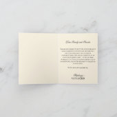 Black Checkered Old Money Photo Wedding Folded Bedankkaart (Binnen)