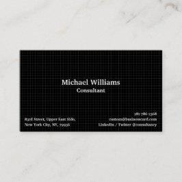 Black Checkered Pattern Trendy Modern Geometric Visitekaartje