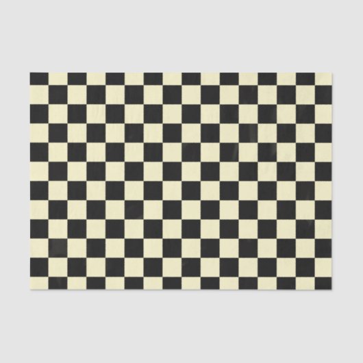 Black Checkered Picnic Check Simple Deco Pattern Tissuepapier (Voorkant)