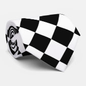 Black Checkered Racing Pattern-snelwegcontroleurs Stropdas (Opgerold)