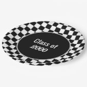 Black Checkered Reunion op maat Papieren Bordje (Gekanteld)
