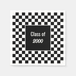 Black Checkered Reunion op maat Servet