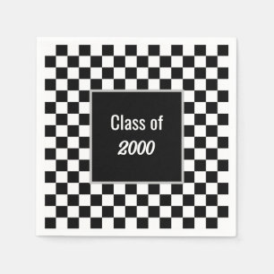 Black Checkered Reunion op maat Servet