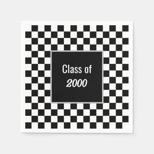 Black Checkered Reunion op maat Servet (Voorkant)