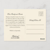 Black Checks Old Money Photo Wedding Thank You Briefkaart (Achterkant)