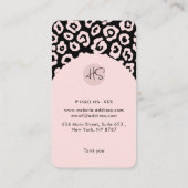 Black Cheetah Skin Visitekaartje (Achterkant)