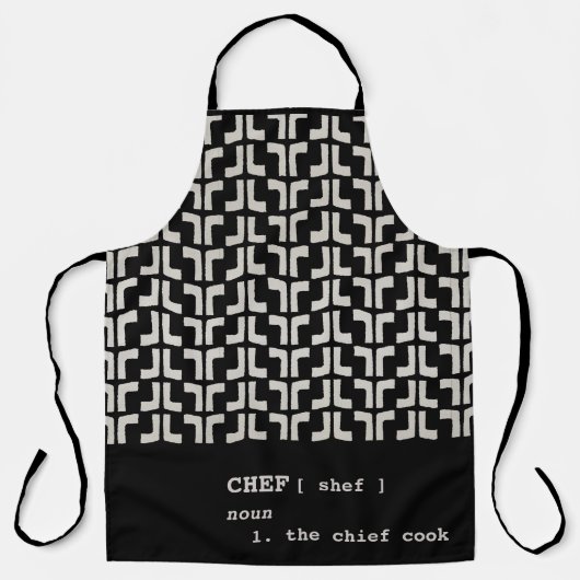 Black CHEF Mud Cloth Tribal Africa Pattern Schort (Voorkant)