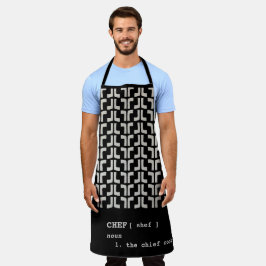 Black CHEF Mud Cloth Tribal Africa Pattern Schort