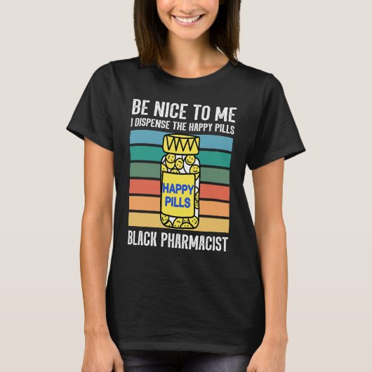 Black chemist pharmacist tech African American pha T-shirt (Voorkant)