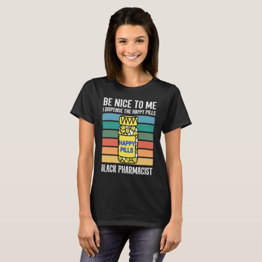 Black chemist pharmacist tech African American pha T-shirt (Voorkant volledig)