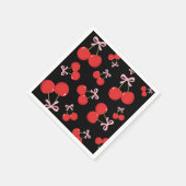 Black Cherries Pink Bow Coquette Verjaardagsfeestj Servet (Hoek)