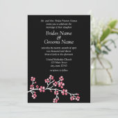 Black Cherry Blossom Elegant Wedding 5x7 Kaart (Staand voorkant)