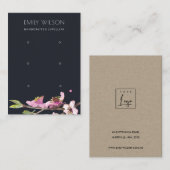 BLACK CHERRY BLOSSOM FLORAL 3 EARRING DISPLAY LOGO VISITEKAARTJE (Voorkant / Achterkant)