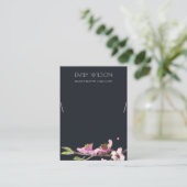 BLACK CHERRY BLOSSOM FLORAL NECKLACE DISPLAY LOGO VISITEKAARTJE (Staand voorkant)