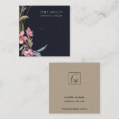 BLACK CHERRY BLOSSOM STUD EARRING DISPLAY LOGO VIERKANTE VISITEKAARTJE (Voorkant / Achterkant)