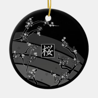 Black Cherry Blossom Tree Keramisch Ornament