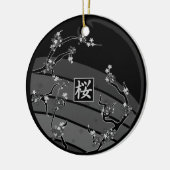 Black Cherry Blossom Tree Keramisch Ornament (Links)