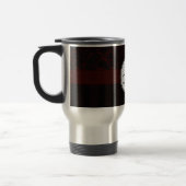 Black Cherry Floral Wisps & Stripes met monogram Reisbeker (Links)
