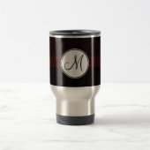 Black Cherry Floral Wisps & Stripes met monogram Reisbeker (Center)