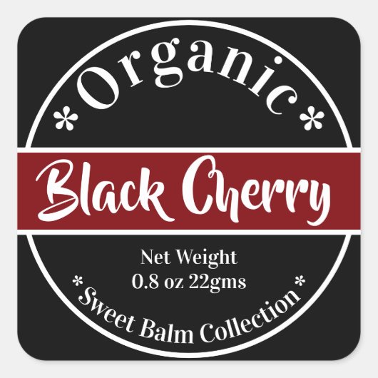 Black Cherry Modern Typography Label Collectie (Voorkant)