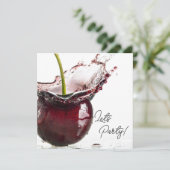 Black Cherry Party Uitnodiging (Staand voorkant)