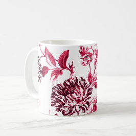 Black Cherry Red Floral Toile No.2 Koffiemok