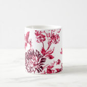 Black Cherry Red  Floral Toile No.2 Koffiemok (Center)