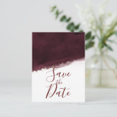 Black Cherry Watercolor Goud Moderne Uitnodiging V (Staand voorkant)