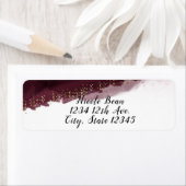 Black Cherry Waterverf Gold Modern Chic Elegant Etiket (Insitu)