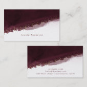 Black Cherry Waterverf Gold Modern Chic Elegant Visitekaartje (Voorkant / Achterkant)