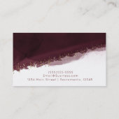 Black Cherry Waterverf Gold Modern Chic Elegant Visitekaartje (Achterkant)