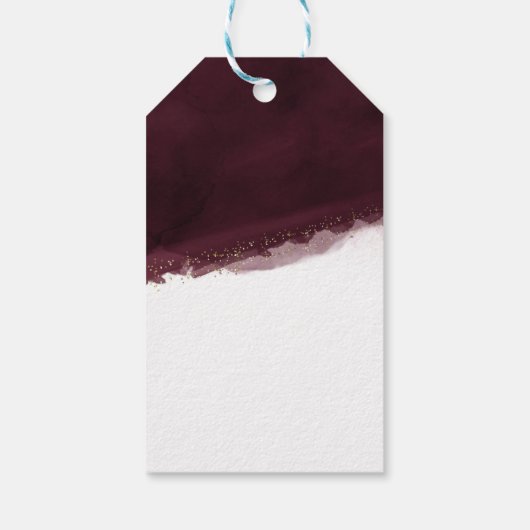 Black Cherry Waterverf Gold Modern Elegant Favor Cadeaulabel (Achterkant)