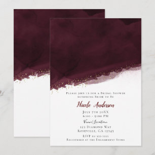 Black Cherry Waterverf Gold Modern Vrijgezellenfee Kaart