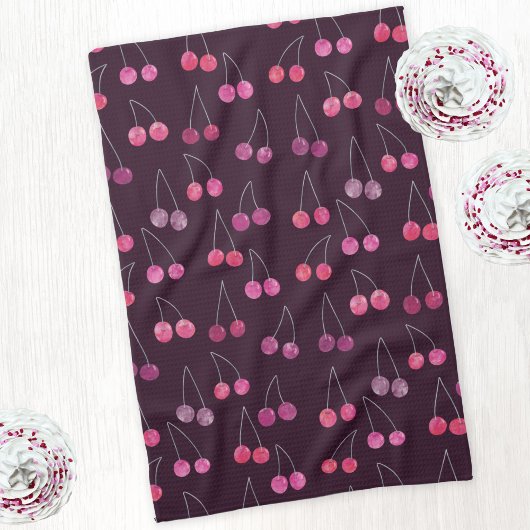 Black Cherry Waterverf Pattern Theedoek