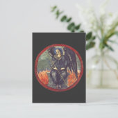 Black Cherubim angel Briefkaart (Staand voorkant)