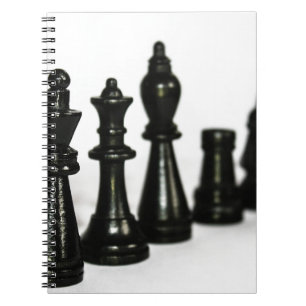 Black Chess Figuur het Perspectief van Stukken Notitieboek