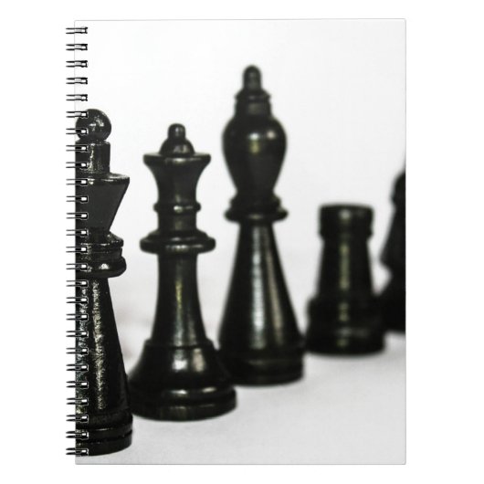 Black Chess Figuur het Perspectief van Stukken Notitieboek (Voorkant)