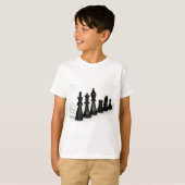 Black Chess Figuur het Perspectief van Stukken T-shirt (Voorkant volledig)
